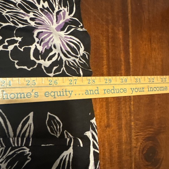 NWT Croft & Barrow Black Floral Rayon A‑Line Skirt‎ Women's Size 8 Midi Print - Picture 4 of 5